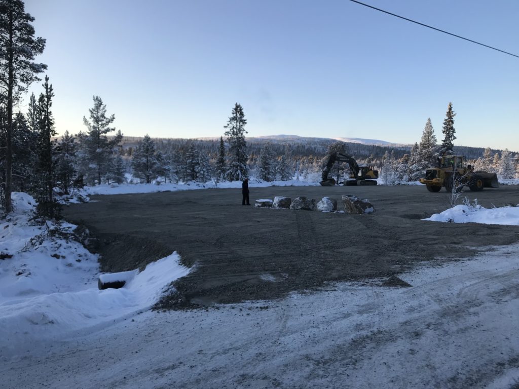 Innkjøring til ny parkeringsplass på Brydalskjølen