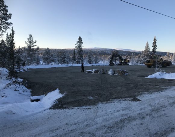 Innkjøring til ny parkeringsplass på Brydalskjølen
